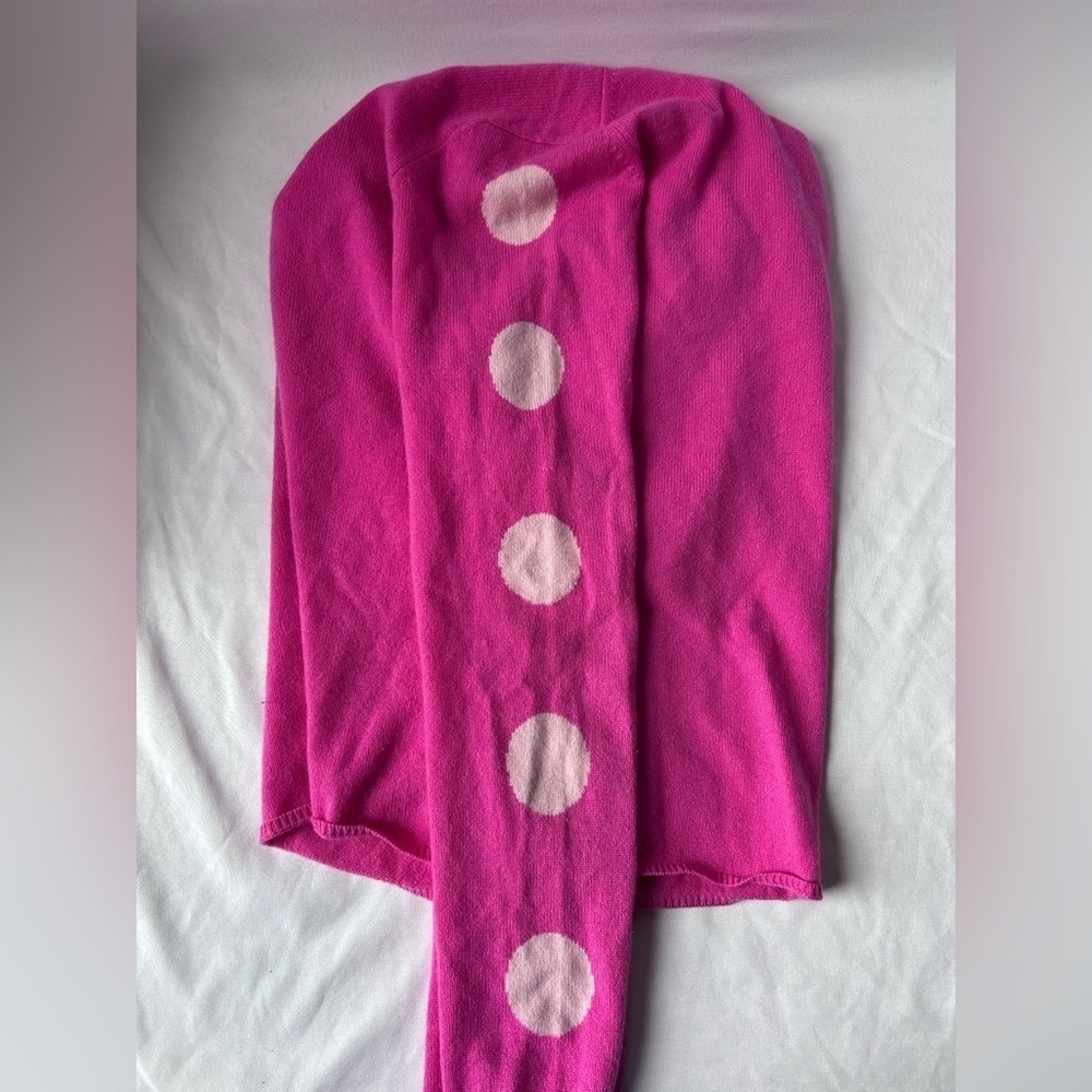 Charter Club 100% Cashmere Women's Sweater Pink Long Sleeve Spots Scoop Neck - Picture 5 of 5
